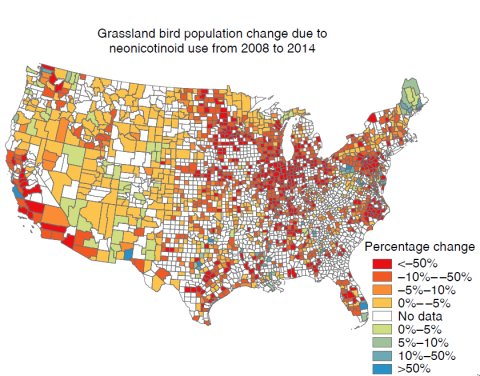 Map of bird biodiv decline